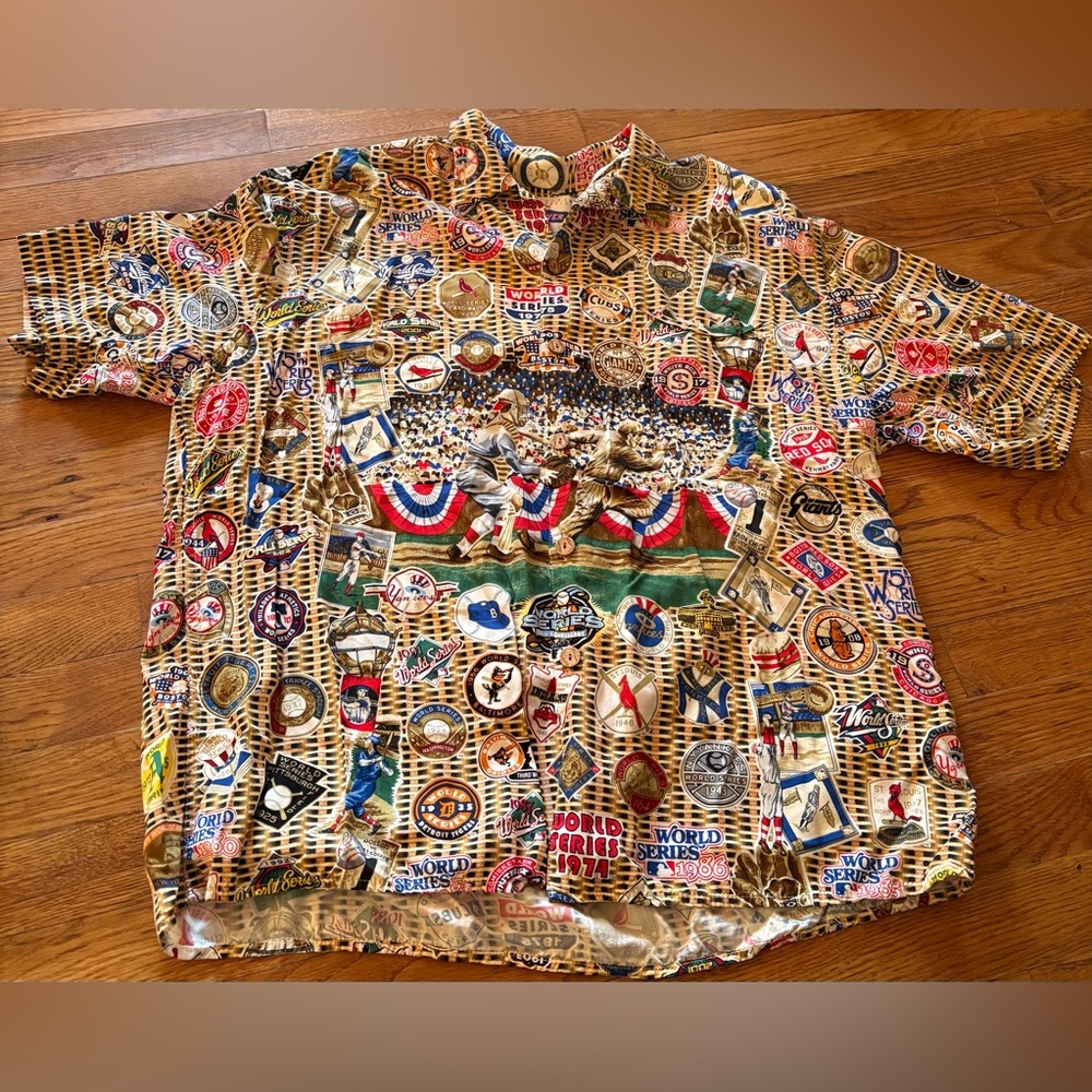 Reyn Spooner MLB Word Series 100 Years, Hawaiian Shirt, Size L, EUC